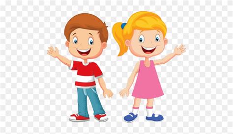 Here They Come Now Boy And Girl Cartoon Free Transparent Png