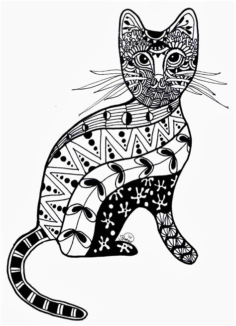 Craft Diva Stacey Doodle Cat Zentangle Inspired Art