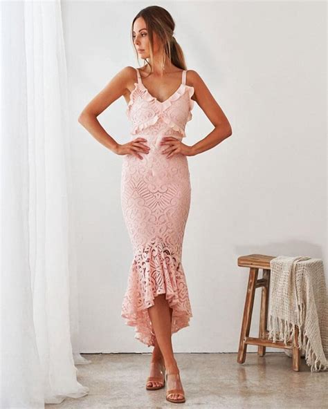 Buy Leanne Lace Midi Dress Blush Miss Runway Boutique