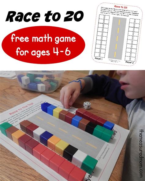Incorporating sight words, math, colors, the alphabet, and shapes into memory games, bingo, tic tac toe, and more is a great way to make learning exciting. Fun math game for kids - Race to 20 - The Measured Mom