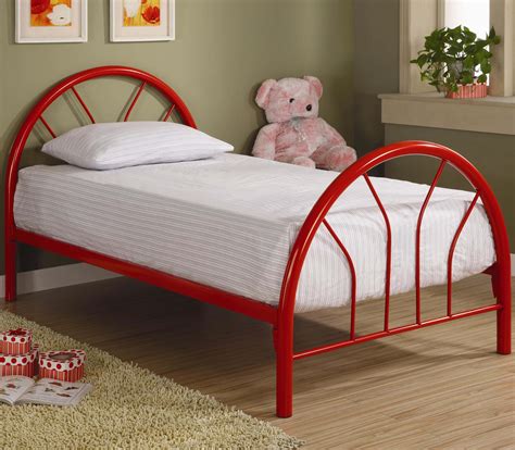 Brooklyn Twin Red Metal Bed Kids Beds