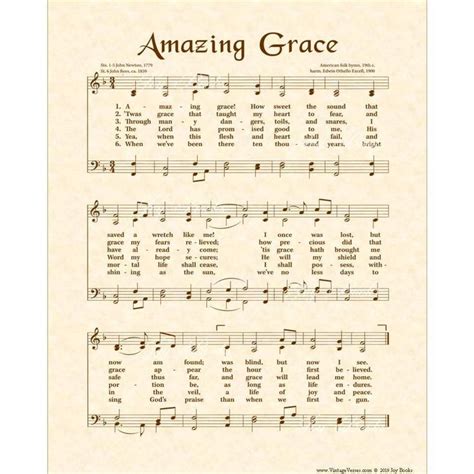 Amazing Grace Hymn Art Custom Christian Home Decor Vintage Etsy