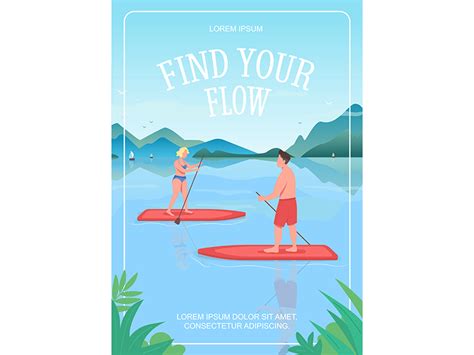 Find Your Flow Poster Flat Vector Template Uplabs