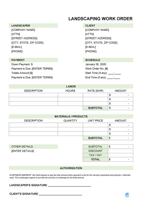 40 Printable Landscaping Invoice Templates Examples