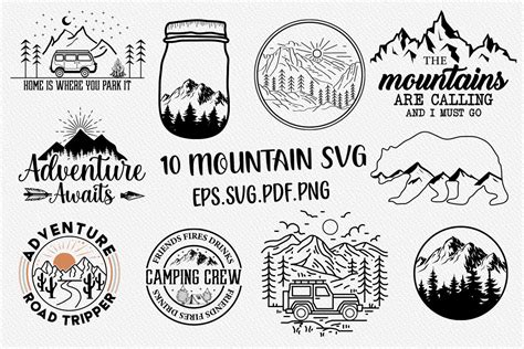 Mountain Bundle Svg Mountain Clipart Graphic By Mdhakim54196