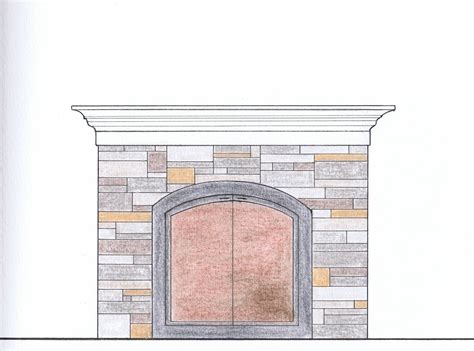 Stone Fireplace Drawing