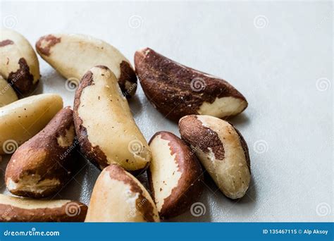 Raw Organic Stack Of Brazil Nuts Without Shell Stock Image Image Of