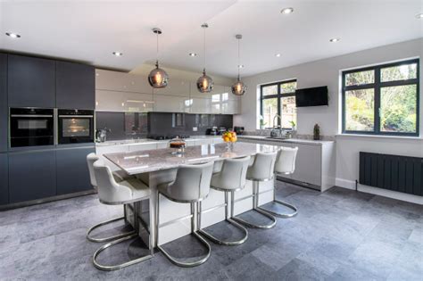 A Beautiful Two Tone Handless Kitchen Design In Shades Of Grey