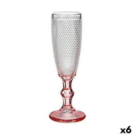 Champagneglas Pink Gennemsigtig Glas 6 Enheder 180 Ml Vivalto Stel