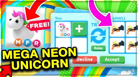 What People Trade For Mega Neon Unicorn Adopt Me Trading Roblox