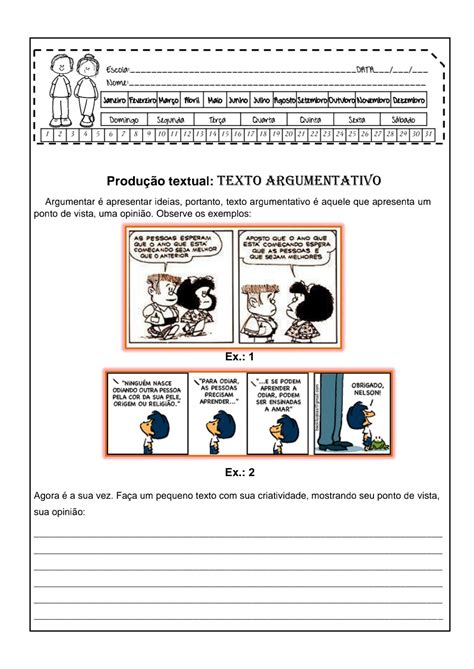 Atividades Sobre Texto Dissertativo-argumentativo 9 Ano Com Gabarito