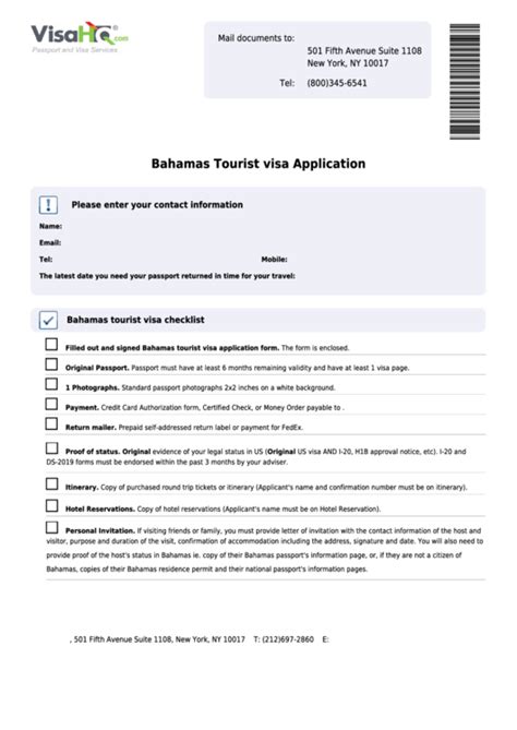 Bahamas Visa Application Form Pdf 2023