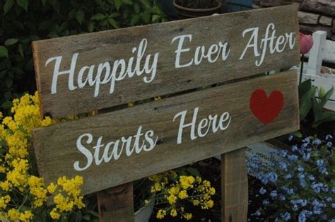 Happily Ever After Starts Here Wedding Signs All Painted