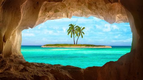 Beach Cave 1920 × 1080 Wallpapers