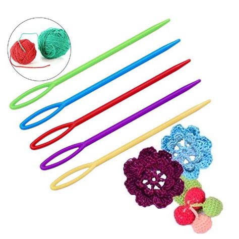 100 Pieces Plastic Darning Threading Weaving Sewing Needles For Kids