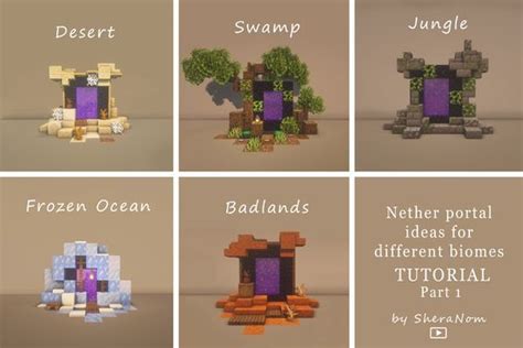 Nether Portals For Different Biomes Tutorial In 2021 Nether Portal