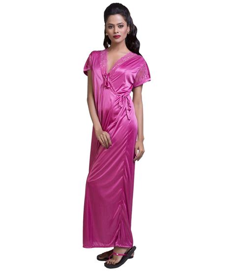 Buy Ishin Pink Silk Nighty Online At Best Prices In India Snapdeal