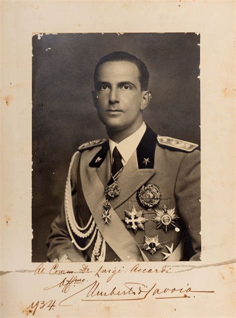 Umberto II Di Savoia Foto Con Dedica 1934 Libri Autografi E Stampe