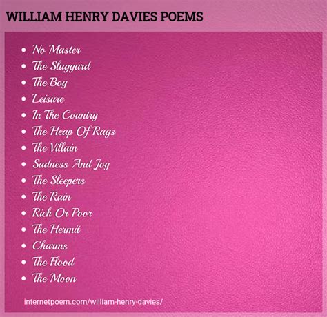 William Henry Davies Money Poems