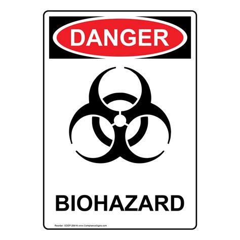 Vertical Biohazard Sign Osha Danger