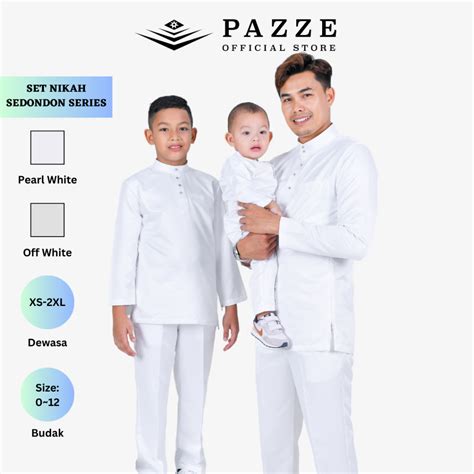 Set Nikah Pazze Baju Melayu Modern Slim Fit Sedondon Series Pearl