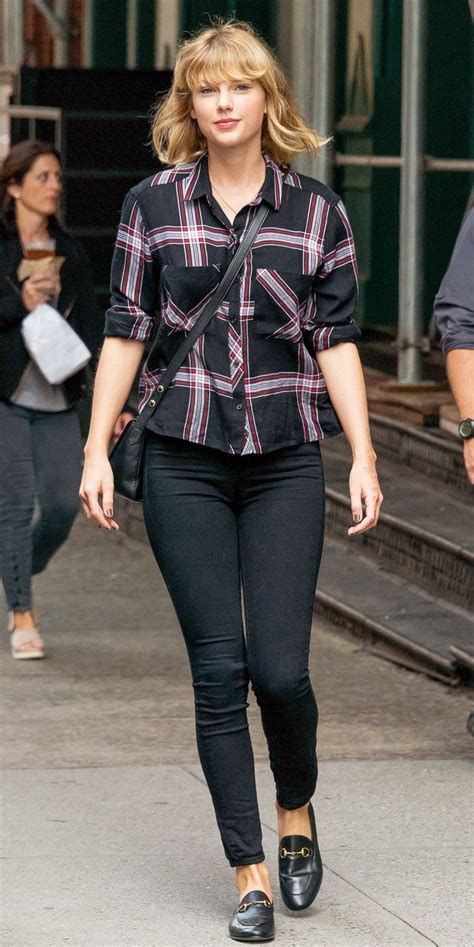 Taylor Swift Proves Plaid Is A Neutral Stepping Out In Everyones Go To