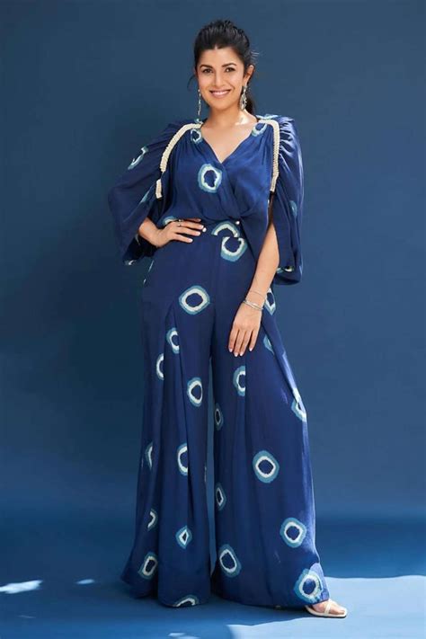 Buy Nupur Kanoi Blue Crepe Printed Kaftan Jumpsuit Online Aza Fashions