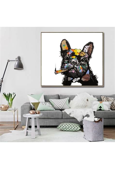 Cool Dog Hand Painted Modern Home Decor Wall Art Painting