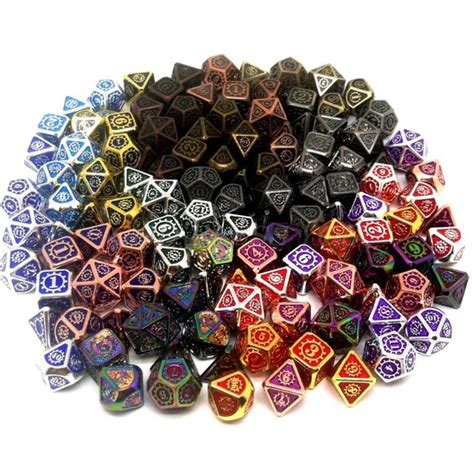 7pcsset For Dandd Metal Dice For Dungeons And Dragons Creative Rpg Dice