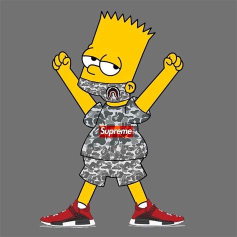 Bart Simpson Bape X Supreme X Nmd Hu Bart Simpson Art Simpsons Art