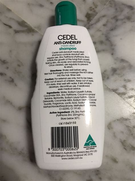 Brand New Cedel Anti Dandruff Medicated Shampoo Beauty And Personal Care