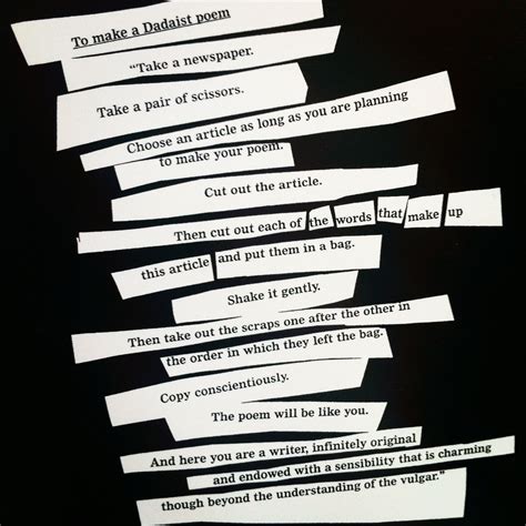 To Make A Dadaist Poem By Tristan Tzara In 2019 Tristan Tzara Dada