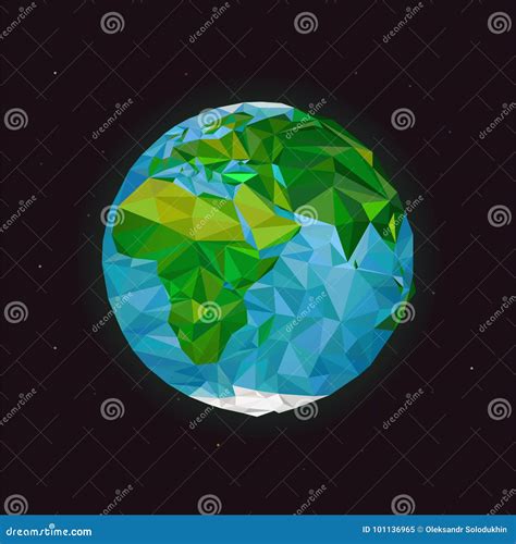 World Planet Illustration Earth Low Poly Desingglobe Icon In