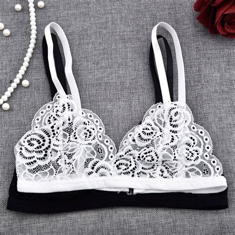 1pc Sexy Women Floral Sheer Lace Triangle Bralette Bra Crop Top Bustier