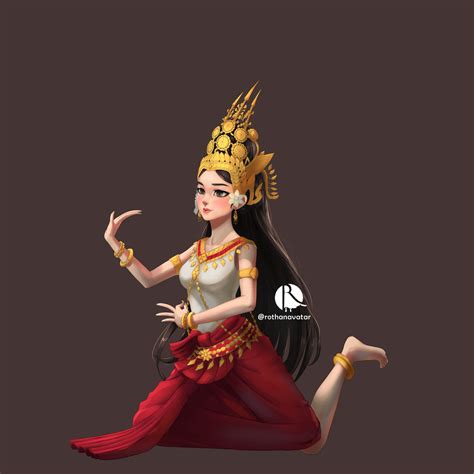 Artstation Apsara Rothana Chhourm Cambodian Art Thai Art Totoro Art