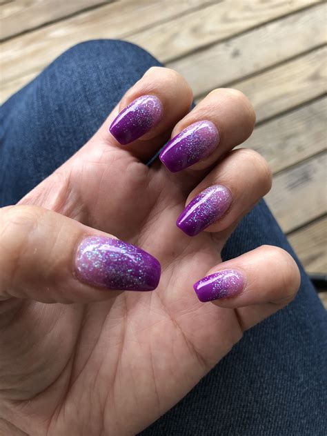 Purple Ombré Powder Dipped Nails Purple Ombre Nails Dipped Nails