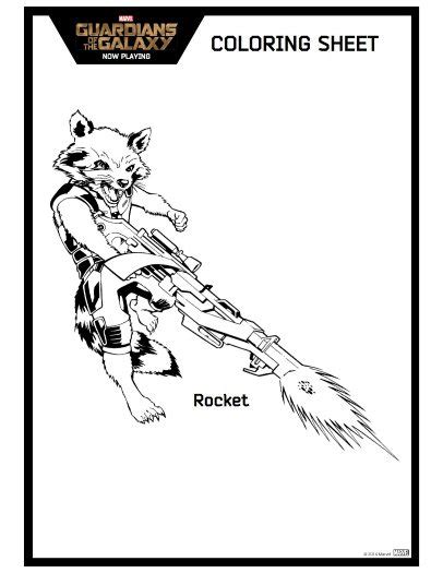 Download and print for free. Printable Rocket Coloring Page - Guardians of the Galaxy ...