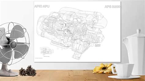 Poster Print Of Aps 3200 Apu Cutaway Drawing Media Storehouse