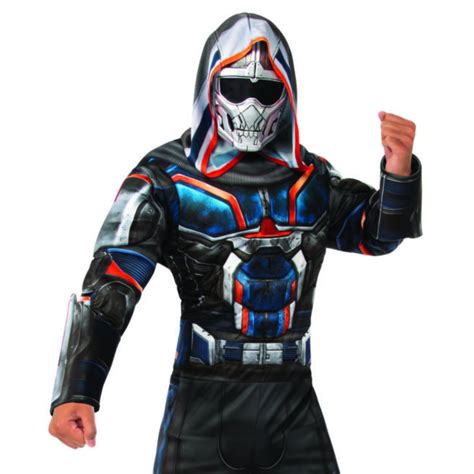 Mens Deluxe Official Taskmaster Costume And Mask Fancy Dress Vip