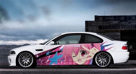 anime girl car side wrap color vinyl sticker custom graphics etsy