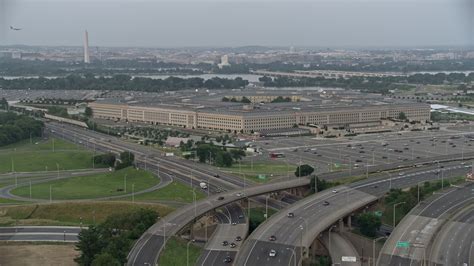 48k Stock Footage Aerial Video Approaching The Pentagon Washington D
