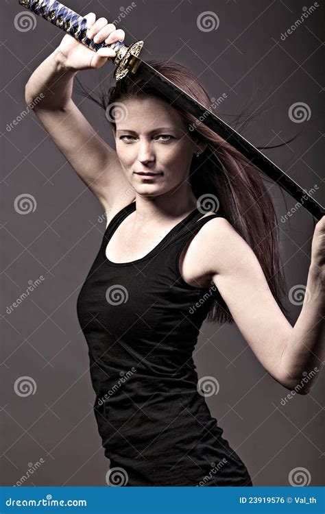 Woman With Sword Stock Photo Image Of Fitness Portrait 23919576