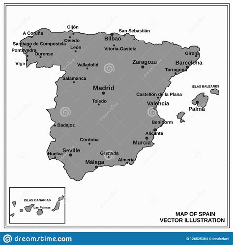 Detailed Map Of Spain With Major Cities
