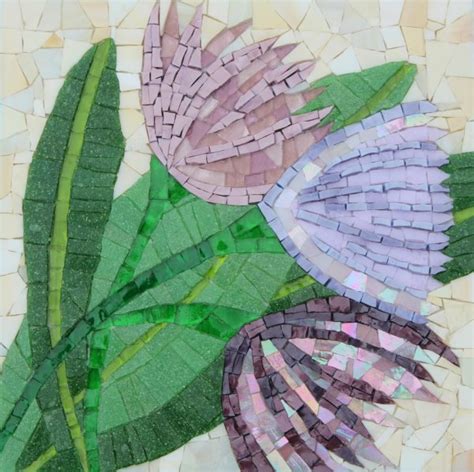 Mosaic Art Trio Of Flowers Mosaic £190