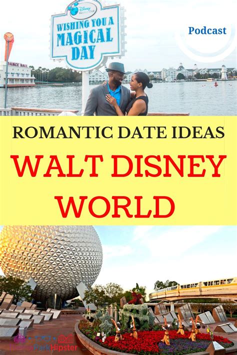 A Couple Kissing In Front Of The Walt World Sign With Text Reading