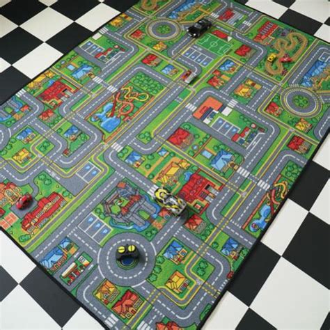 Tapis De Jeu Enfant Circuit De Voiture Ville Échantillon Leroy