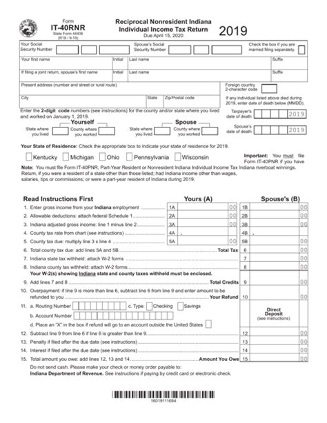 Form It 40rnr State Form 44406 Download Fillable Pdf Or Fill Online