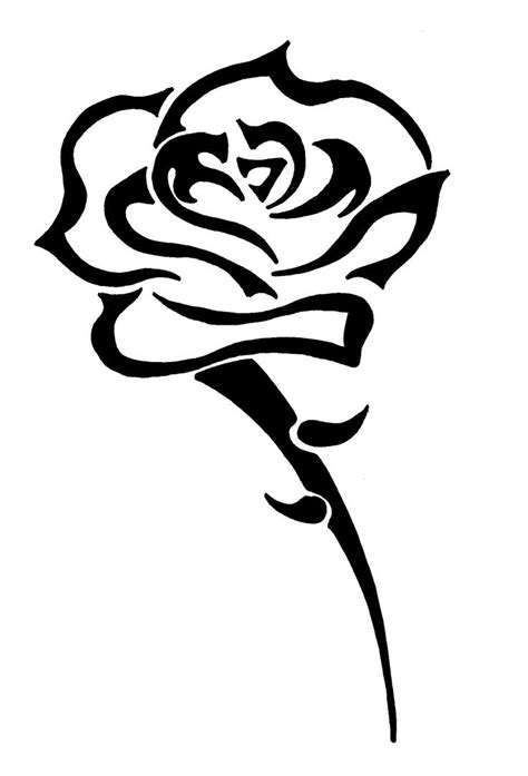 Lovely rose and simple wolf face tattoo design stencil. Tattoos Photos by Shannon Connor