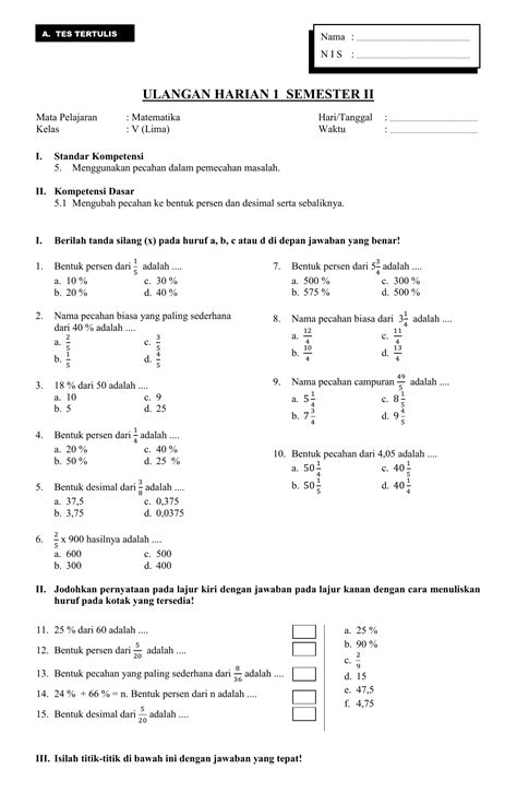 Soal Matematika Kelas Desimal Catatan Tkj