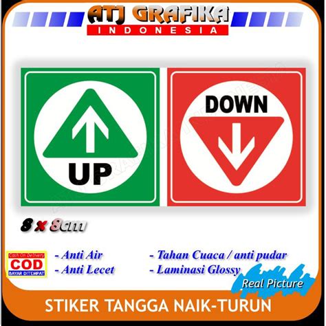 Jual Stiker Tangga Naik Turun Sticker Up Down K3 Safety Arah Jalan